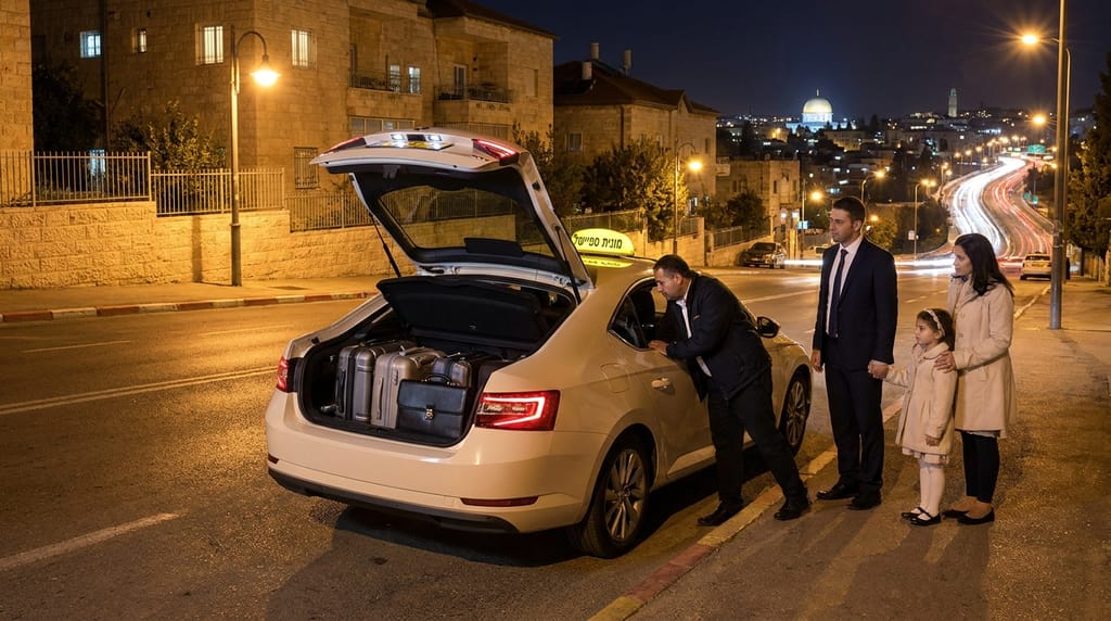 מונית בירושלים בלילה